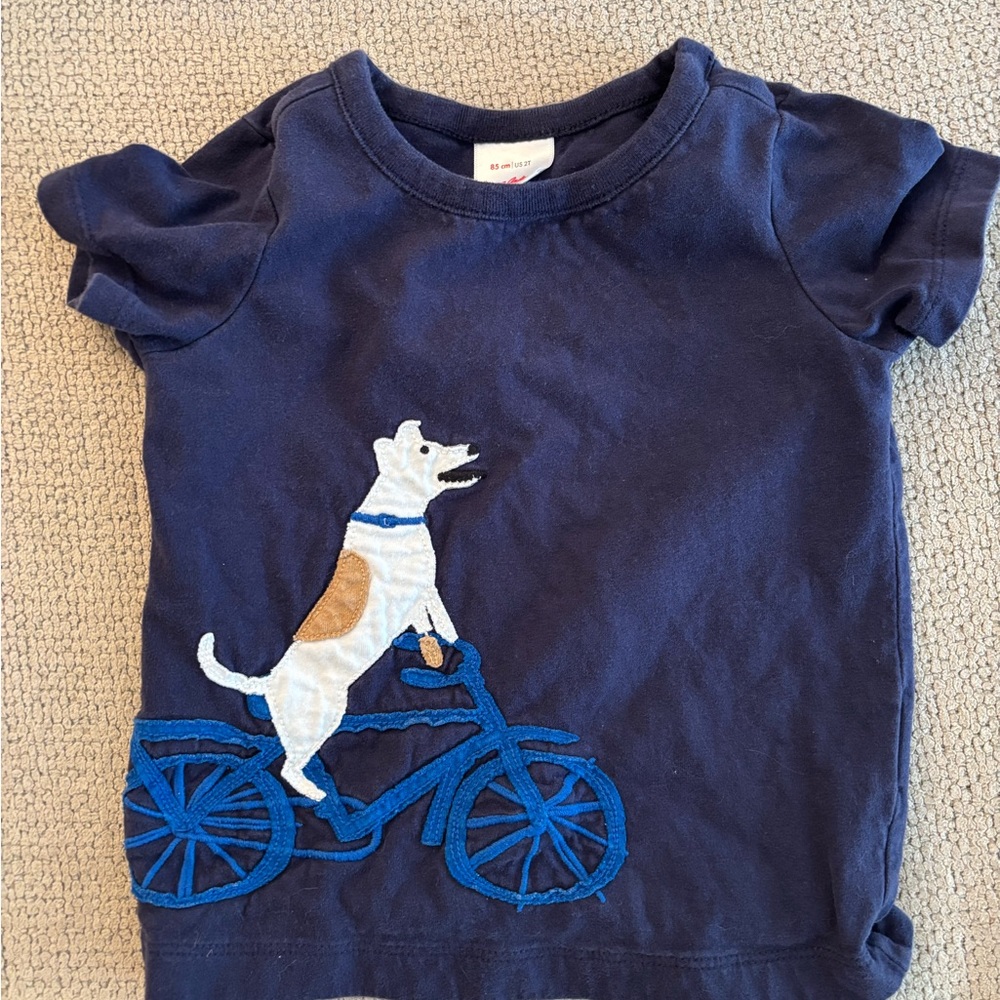 Hanna Andersson Blue Short Sleeve Tee with Whimsical Graphic